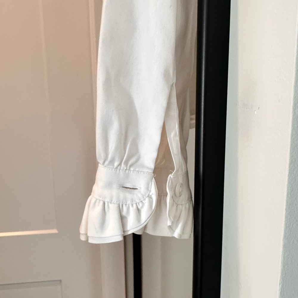 Brooks Brothers Cream Ruffled Blouse - Picture 2 of 4